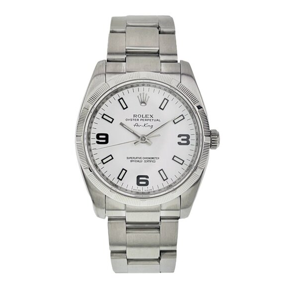 Rolex Air King Stainless Steel White Dial 34mm Automatic Mens Watch 114210 - Picture 1 of 10